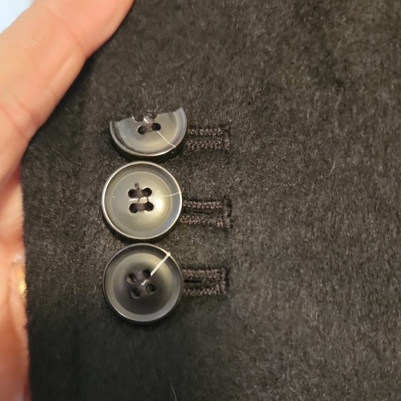 LOFT Elegant Dark Wool Coat sz Large - Picture 6 of 10